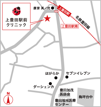 上豊田駅前クリニック アクセスマップ
